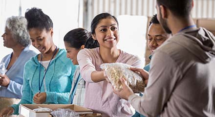 People at a food bank